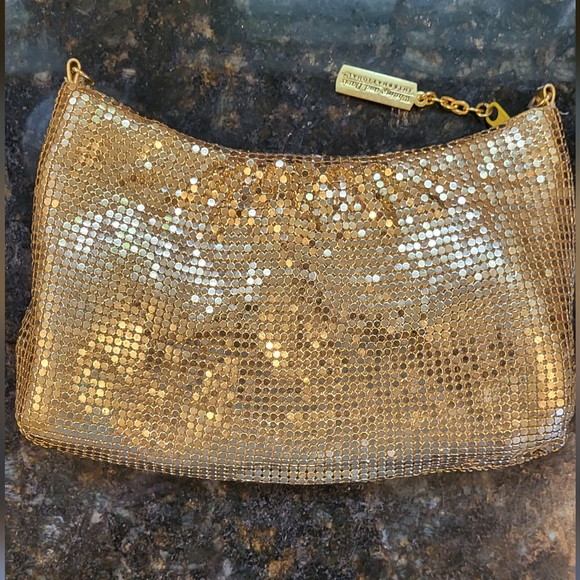 Whiting & Davis Gold Tone Mesh Bag - Picture 3 of 10